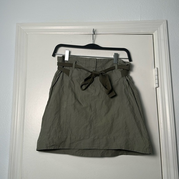 Cargo Green Loft Paper Bag Warp Around Belt Skirt Size 4 - Picture 1 of 6